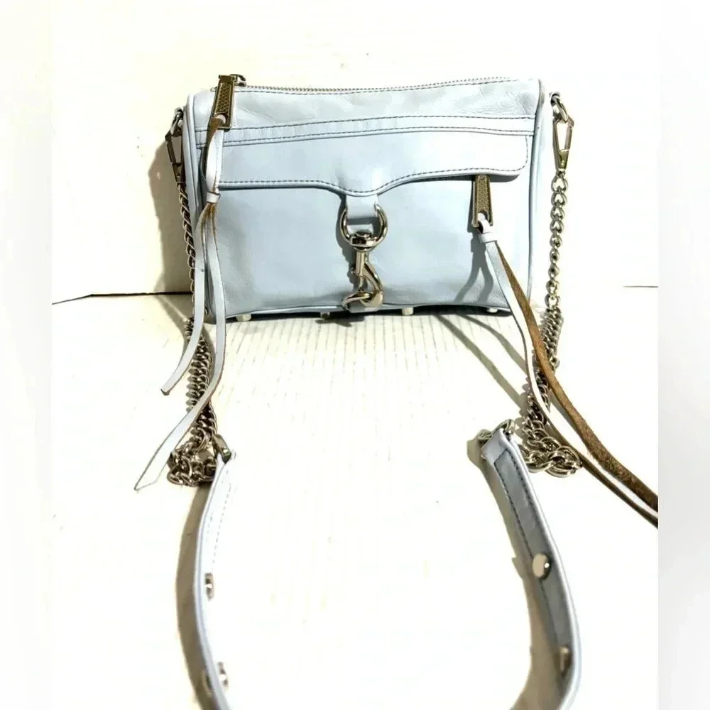 Rebecca minkoff blue leather crossbody handbag